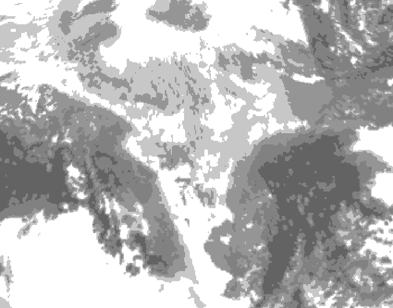 GDPS total cloud 144 hour forecast chart for Canada based on 2026/03/11 0000Z data
