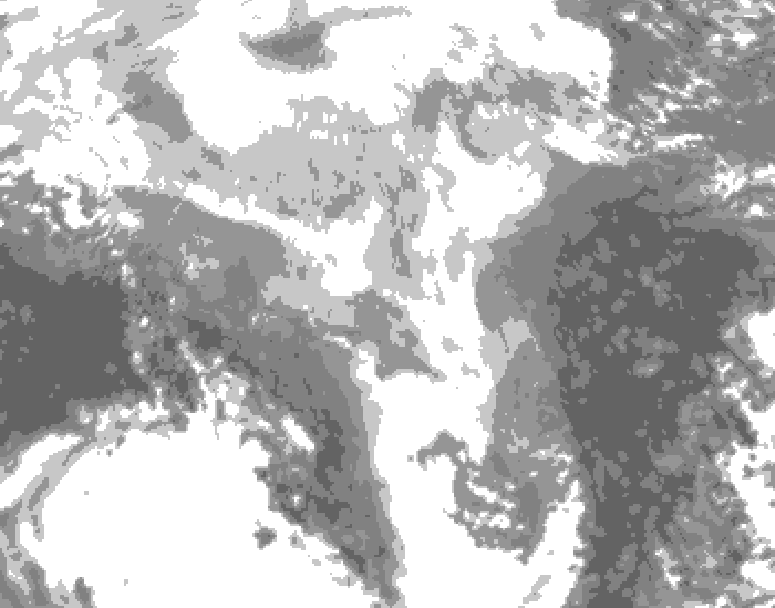 GDPS total cloud 156 hour forecast chart for Canada based on 2026/03/11 0000Z data