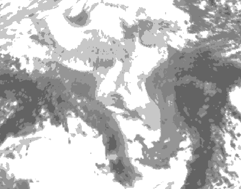 GDPS total cloud 162 hour forecast chart for Canada based on 2026/03/11 0000Z data
