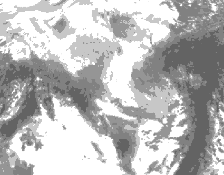GDPS total cloud 174 hour forecast chart for Canada based on 2026/03/11 0000Z data