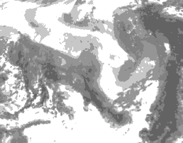 GDPS total cloud 192 hour forecast chart for Canada based on 2026/03/11 0000Z data
