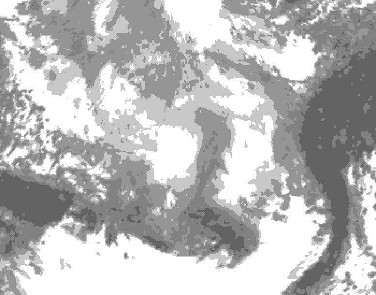 GDPS total cloud 048 hour forecast chart for Canada based on 2026/03/11 1200Z data