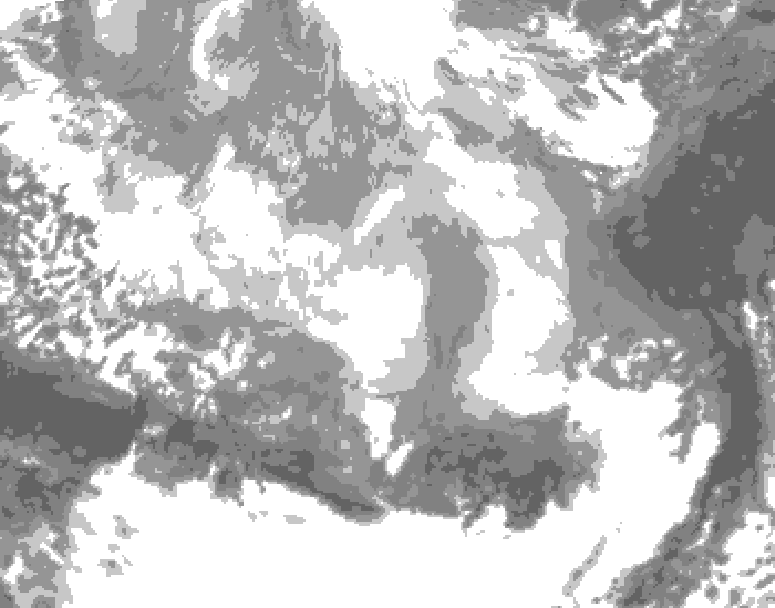 GDPS total cloud 054 hour forecast chart for Canada based on 2026/03/11 1200Z data