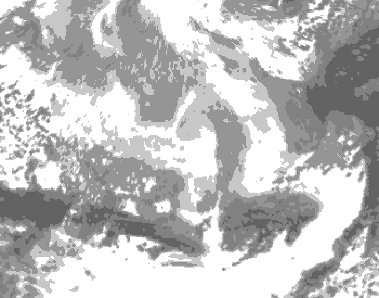 GDPS total cloud 060 hour forecast chart for Canada based on 2026/03/11 1200Z data