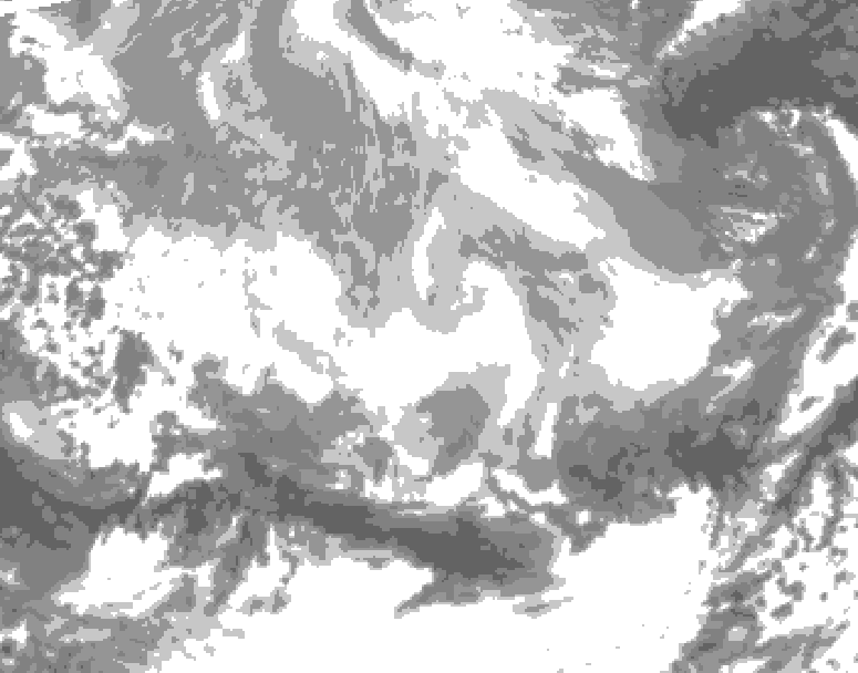 GDPS total cloud 072 hour forecast chart for Canada based on 2026/03/11 1200Z data