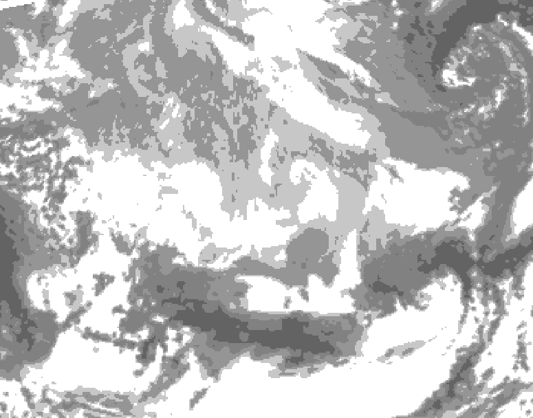 GDPS total cloud 078 hour forecast chart for Canada based on 2026/03/11 1200Z data