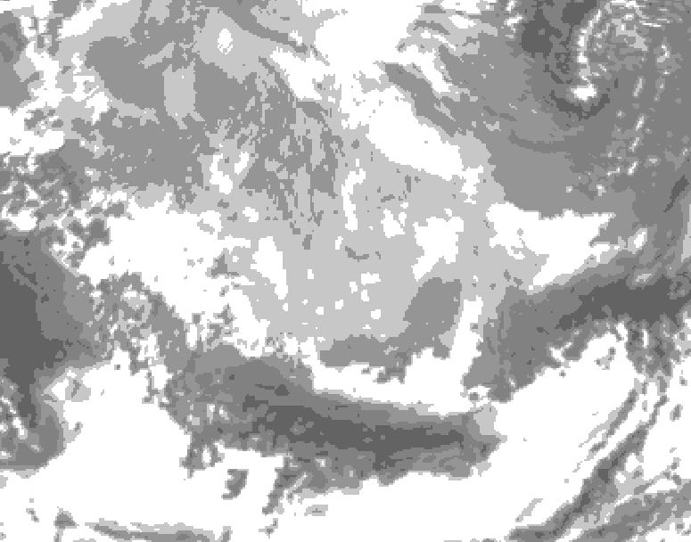 GDPS total cloud 084 hour forecast chart for Canada based on 2026/03/11 1200Z data