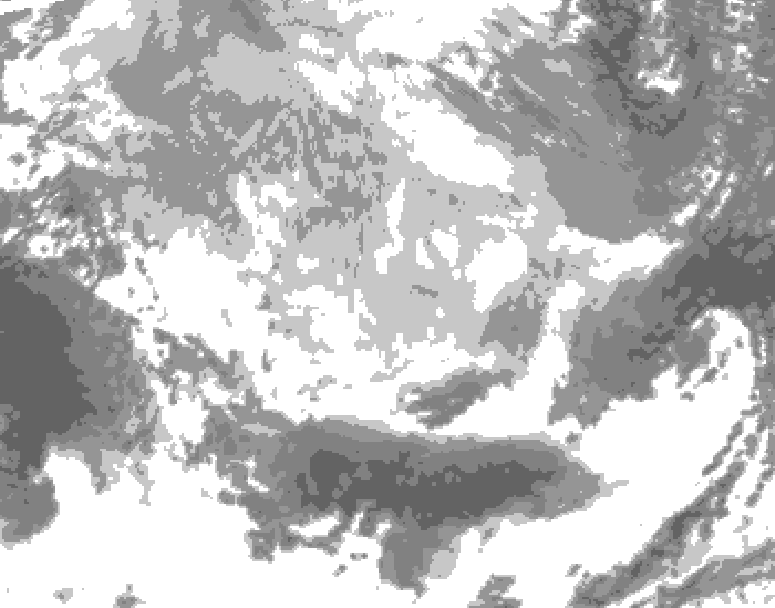 GDPS total cloud 090 hour forecast chart for Canada based on 2026/03/11 1200Z data
