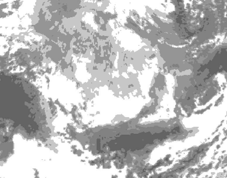 GDPS total cloud 096 hour forecast chart for Canada based on 2026/03/11 1200Z data