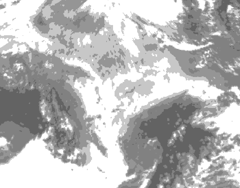 GDPS total cloud 120 hour forecast chart for Canada based on 2026/03/11 1200Z data