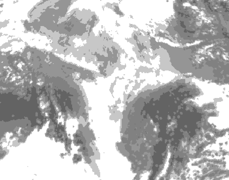 GDPS total cloud 126 hour forecast chart for Canada based on 2026/03/11 1200Z data