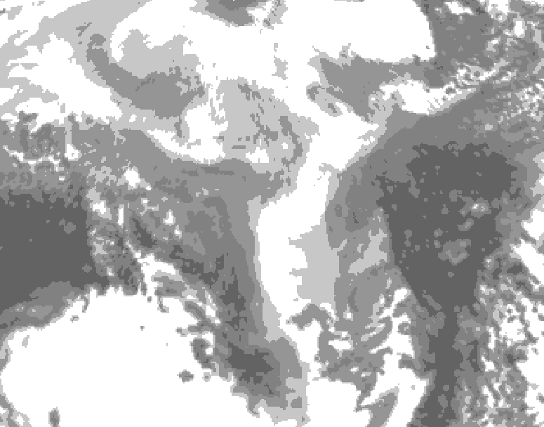 GDPS total cloud 144 hour forecast chart for Canada based on 2026/03/11 1200Z data