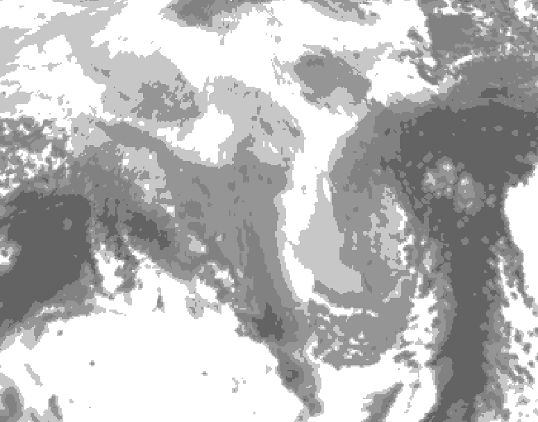 GDPS total cloud 156 hour forecast chart for Canada based on 2026/03/11 1200Z data