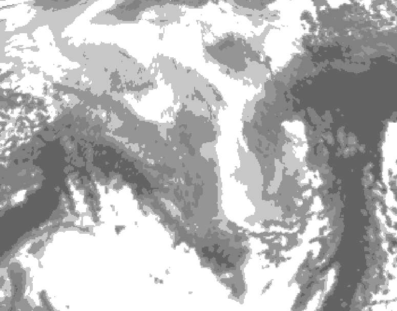 GDPS total cloud 162 hour forecast chart for Canada based on 2026/03/11 1200Z data