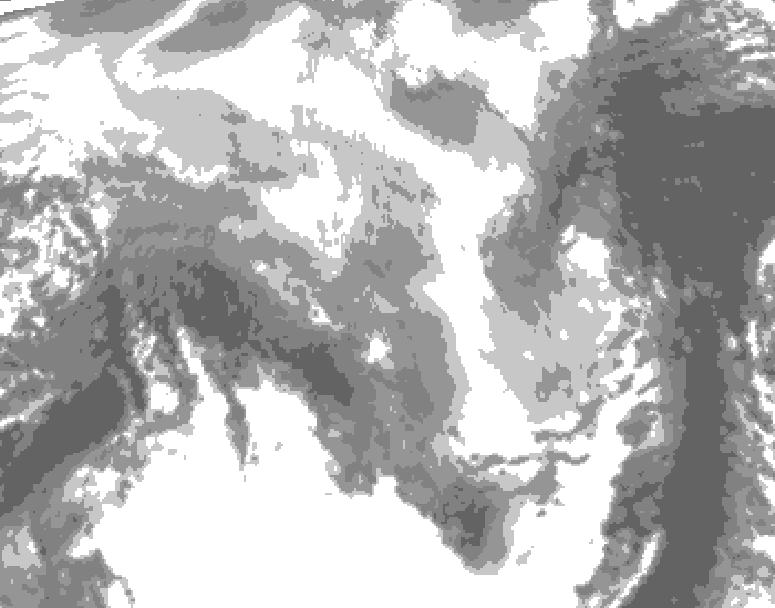 GDPS total cloud 168 hour forecast chart for Canada based on 2026/03/11 1200Z data