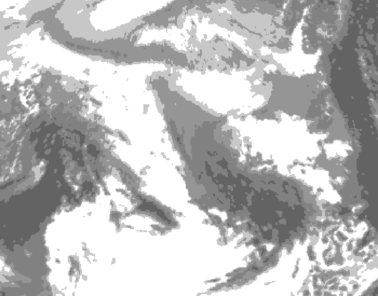 GDPS total cloud 216 hour forecast chart for Canada based on 2026/03/11 1200Z data