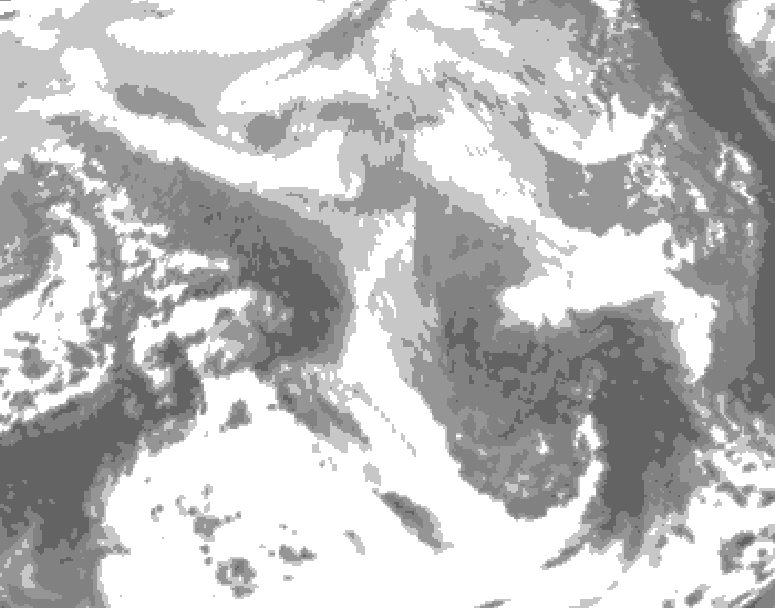 GDPS total cloud 234 hour forecast chart for Canada based on 2026/03/11 1200Z data
