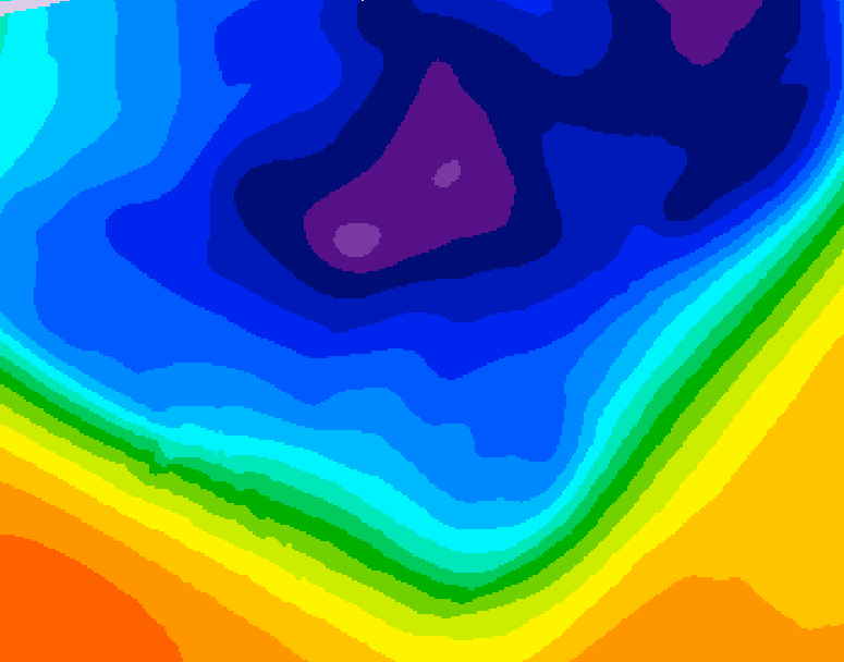 GDPS 500 millibar geopotential height 006 hour forecast chart for Canada based on 2026/03/12 0000Z data