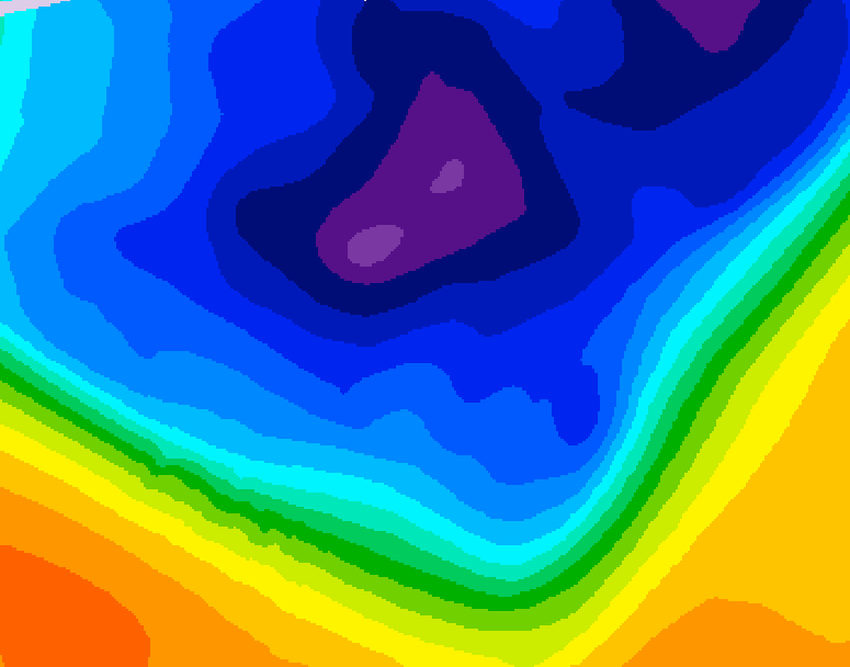 GDPS 500 millibar geopotential height 012 hour forecast chart for Canada based on 2026/03/12 0000Z data