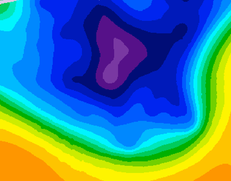 GDPS 500 millibar geopotential height 036 hour forecast chart for Canada based on 2026/03/12 0000Z data