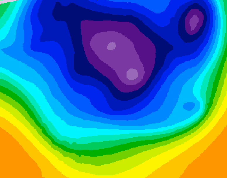 GDPS 500 millibar geopotential height 072 hour forecast chart for Canada based on 2026/03/12 0000Z data