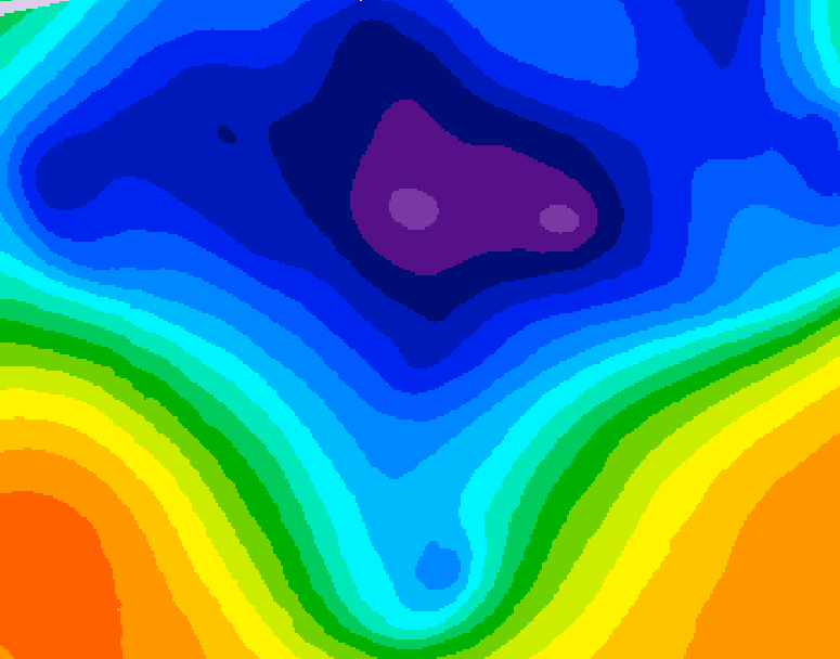 GDPS 500 millibar geopotential height 102 hour forecast chart for Canada based on 2026/03/12 0000Z data