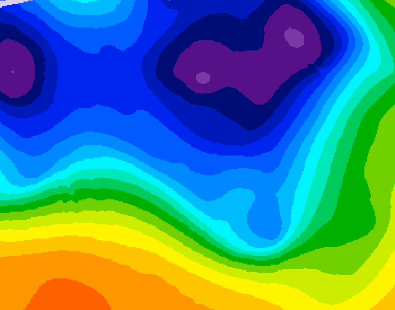 GDPS 500 millibar geopotential height 222 hour forecast chart for Canada based on 2026/03/12 0000Z data