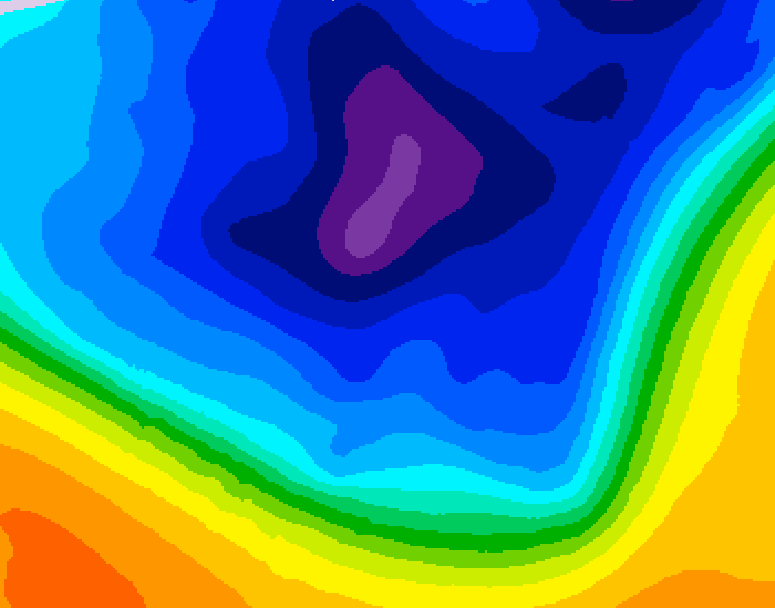 GDPS 500 millibar geopotential height 012 hour forecast chart for Canada based on 2026/03/12 1200Z data