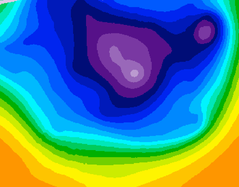 GDPS 500 millibar geopotential height 054 hour forecast chart for Canada based on 2026/03/12 1200Z data