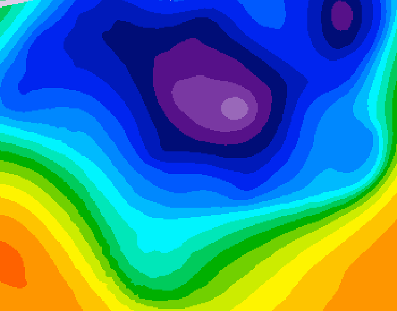 GDPS 500 millibar geopotential height 072 hour forecast chart for Canada based on 2026/03/12 1200Z data