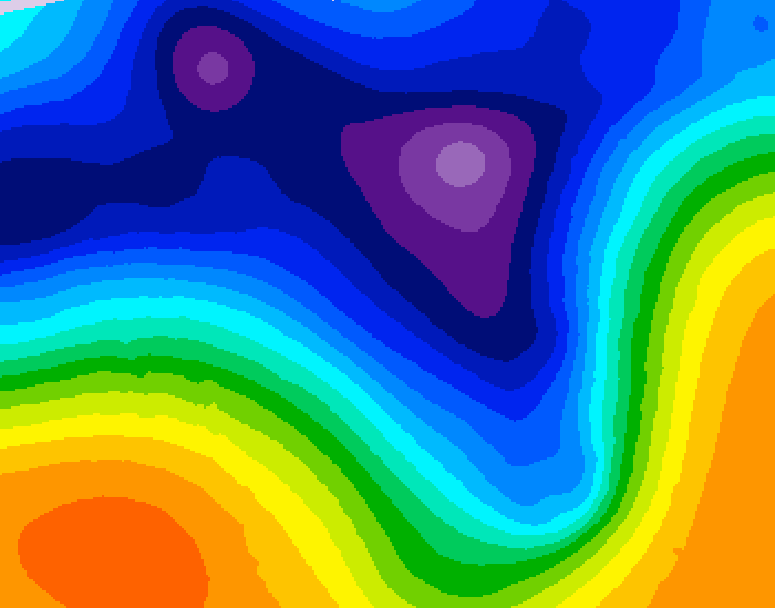 GDPS 500 millibar geopotential height 132 hour forecast chart for Canada based on 2026/03/12 1200Z data