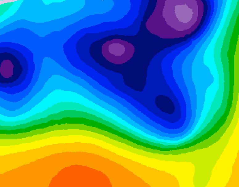 GDPS 500 millibar geopotential height 222 hour forecast chart for Canada based on 2026/03/12 1200Z data