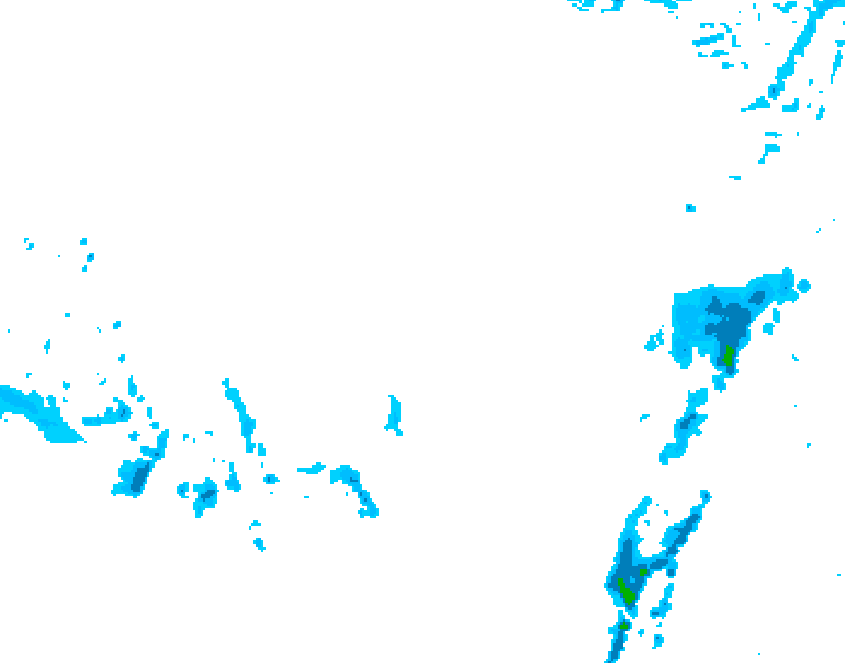 GDPS precipitation 018 hour forecast chart for Canada based on 2026/03/12 0000Z data