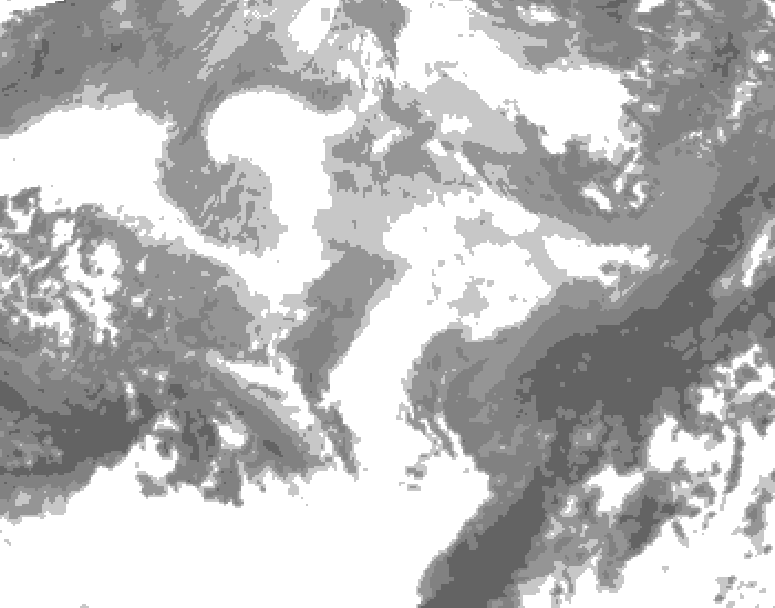GDPS total cloud 006 hour forecast chart for Canada based on 2026/03/12 0000Z data