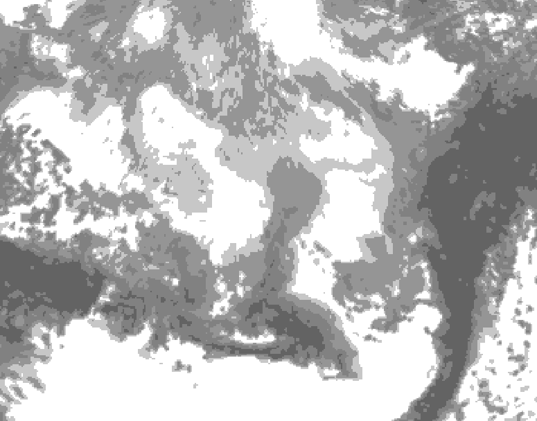 GDPS total cloud 030 hour forecast chart for Canada based on 2026/03/12 0000Z data