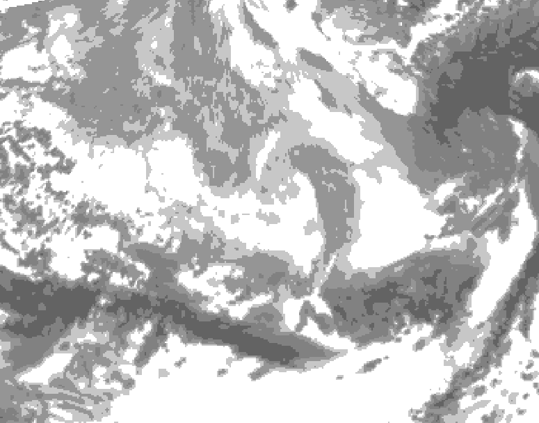 GDPS total cloud 054 hour forecast chart for Canada based on 2026/03/12 0000Z data