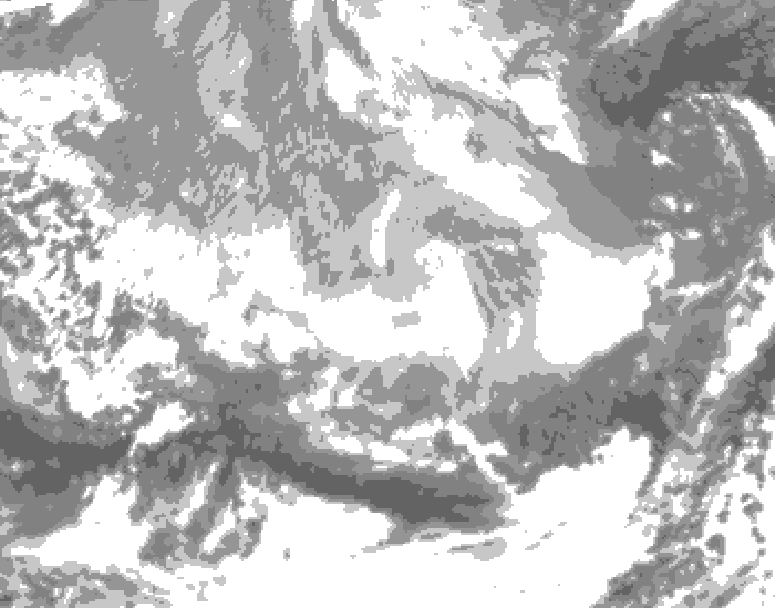 GDPS total cloud 060 hour forecast chart for Canada based on 2026/03/12 0000Z data