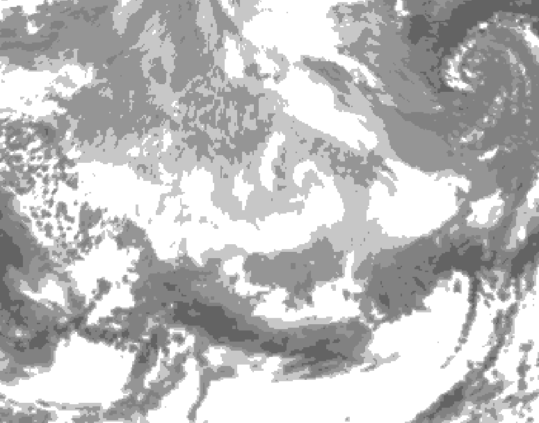 GDPS total cloud 066 hour forecast chart for Canada based on 2026/03/12 0000Z data