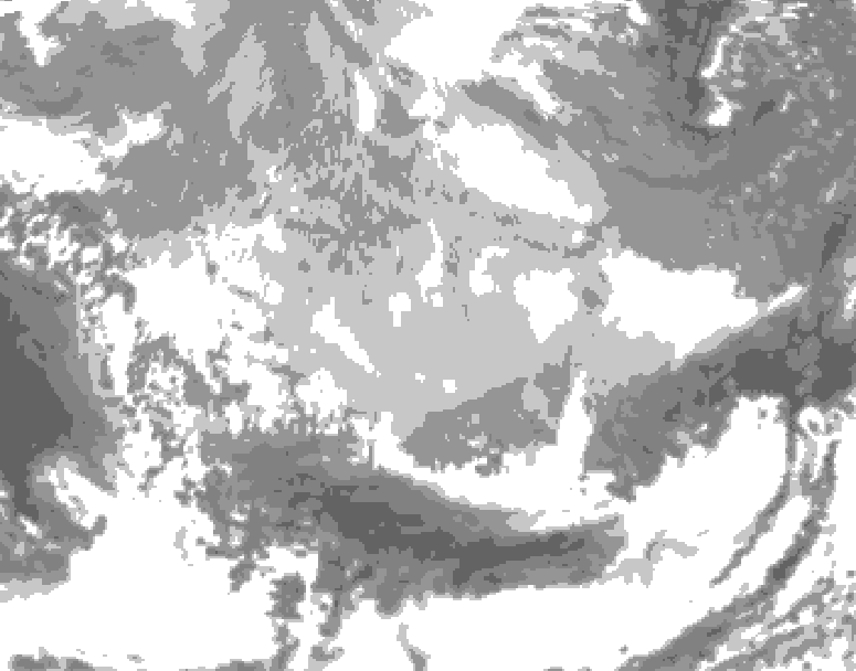 GDPS total cloud 072 hour forecast chart for Canada based on 2026/03/12 0000Z data