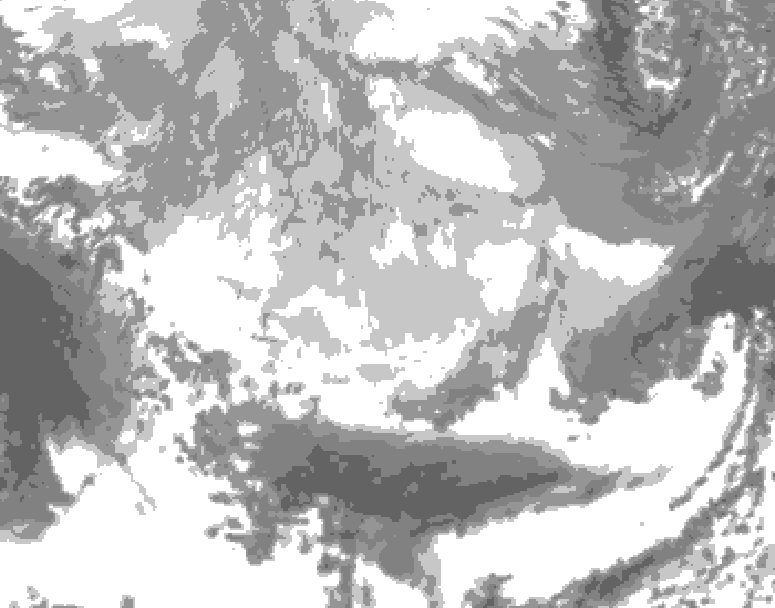 GDPS total cloud 078 hour forecast chart for Canada based on 2026/03/12 0000Z data