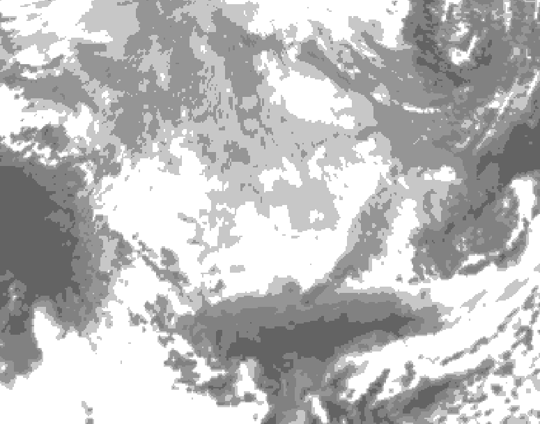 GDPS total cloud 084 hour forecast chart for Canada based on 2026/03/12 0000Z data