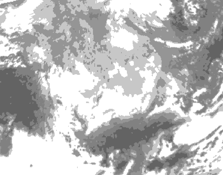 GDPS total cloud 090 hour forecast chart for Canada based on 2026/03/12 0000Z data
