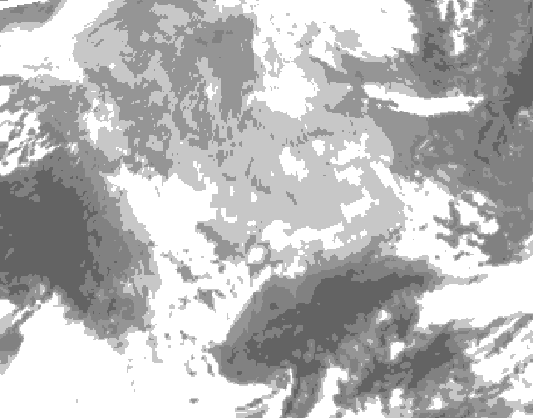 GDPS total cloud 096 hour forecast chart for Canada based on 2026/03/12 0000Z data