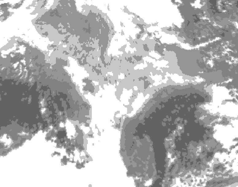 GDPS total cloud 114 hour forecast chart for Canada based on 2026/03/12 0000Z data