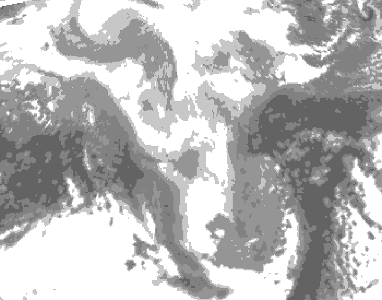 GDPS total cloud 138 hour forecast chart for Canada based on 2026/03/12 0000Z data