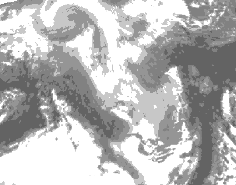 GDPS total cloud 150 hour forecast chart for Canada based on 2026/03/12 0000Z data