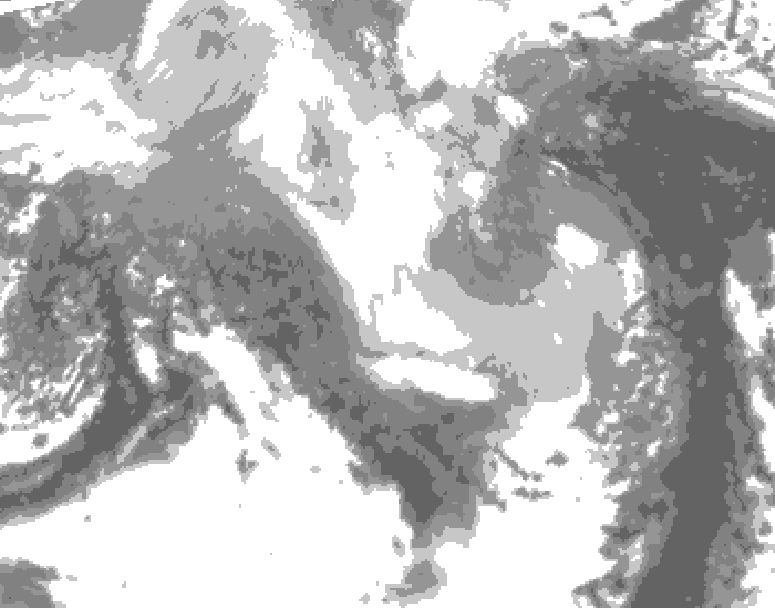 GDPS total cloud 162 hour forecast chart for Canada based on 2026/03/12 0000Z data