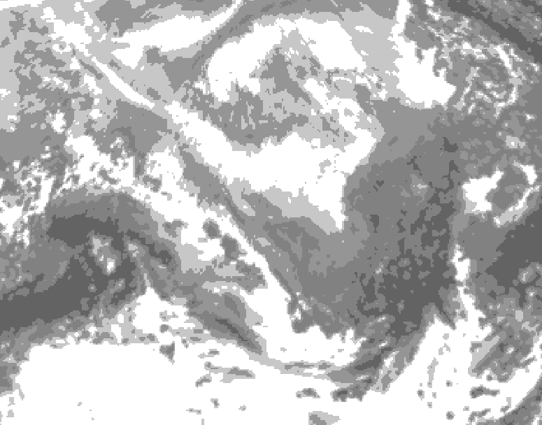 GDPS total cloud 222 hour forecast chart for Canada based on 2026/03/12 0000Z data