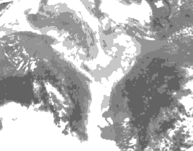 GDPS total cloud 114 hour forecast chart for Canada based on 2026/03/12 1200Z data