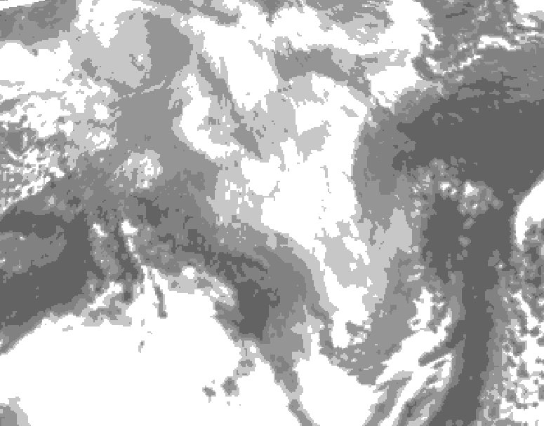 GDPS total cloud 138 hour forecast chart for Canada based on 2026/03/12 1200Z data